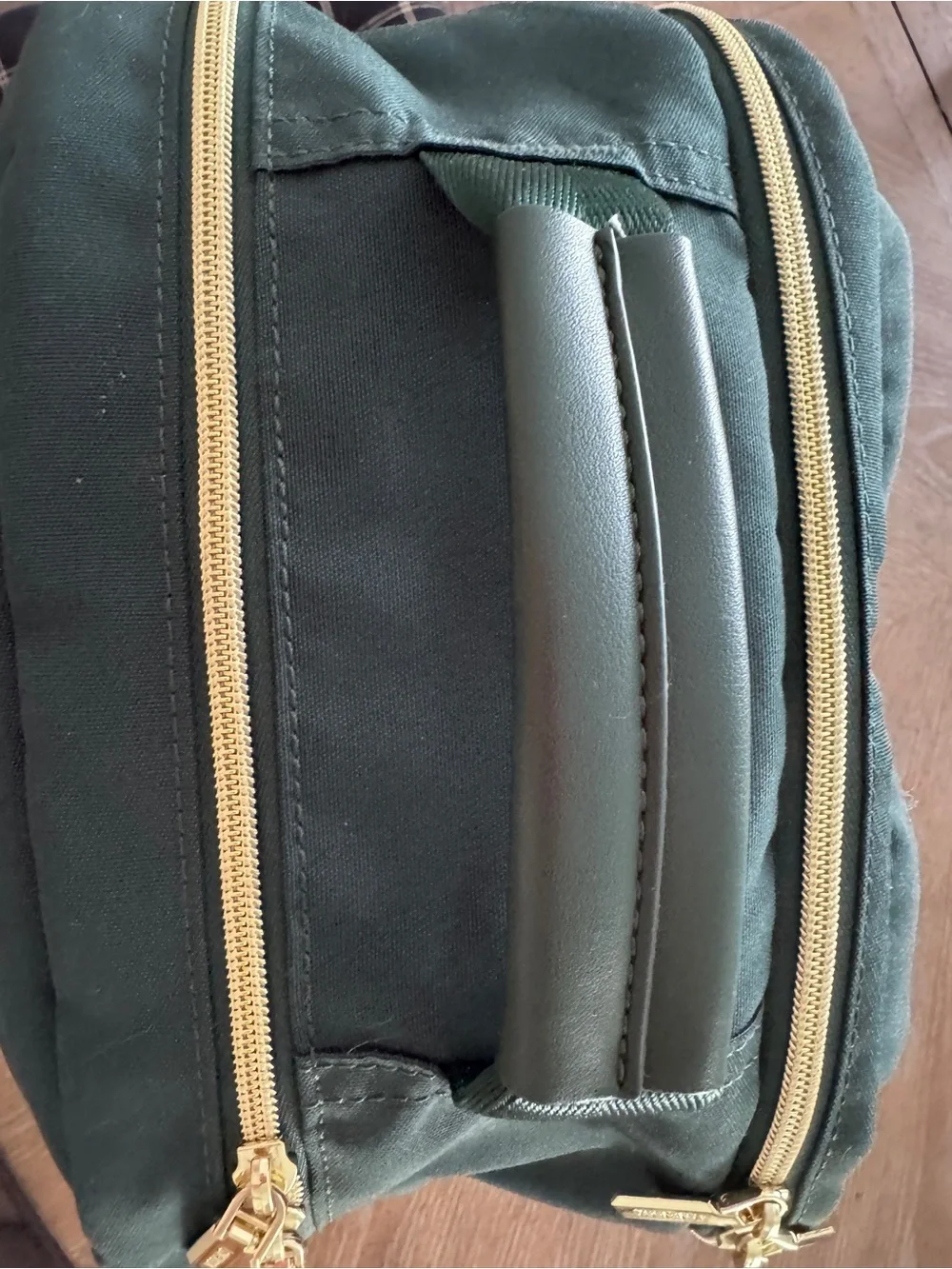 Lovevook Forest Green Backpack with Gold Zippers